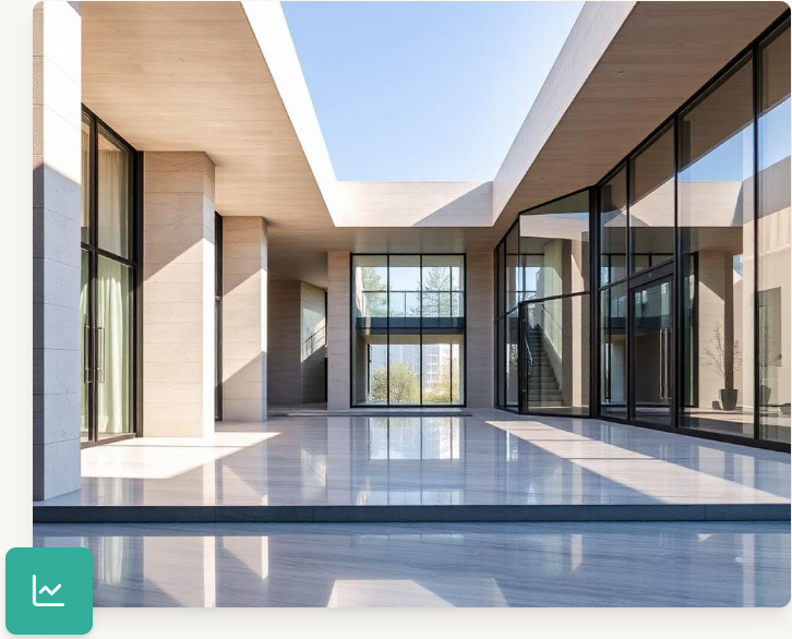 Photograph of the interior of a modern house