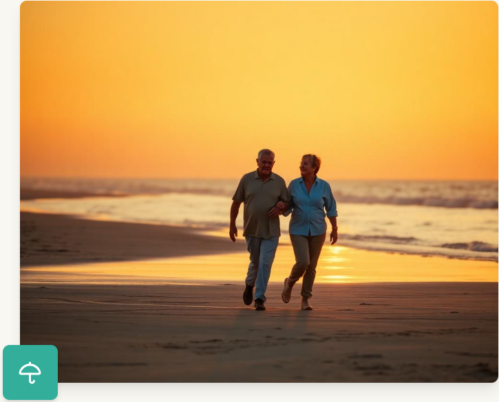 A couple walking on a beach