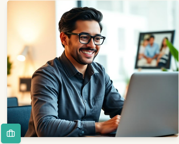An image of a person using a laptop.